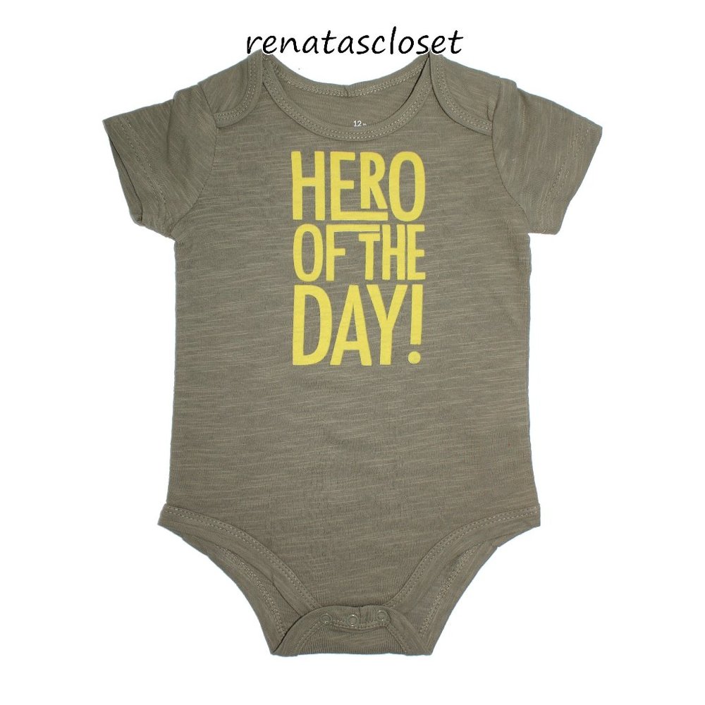 Baby Starters Baby's "Hero of the Day" Graphic SS Onesie NWT